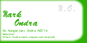 mark ondra business card